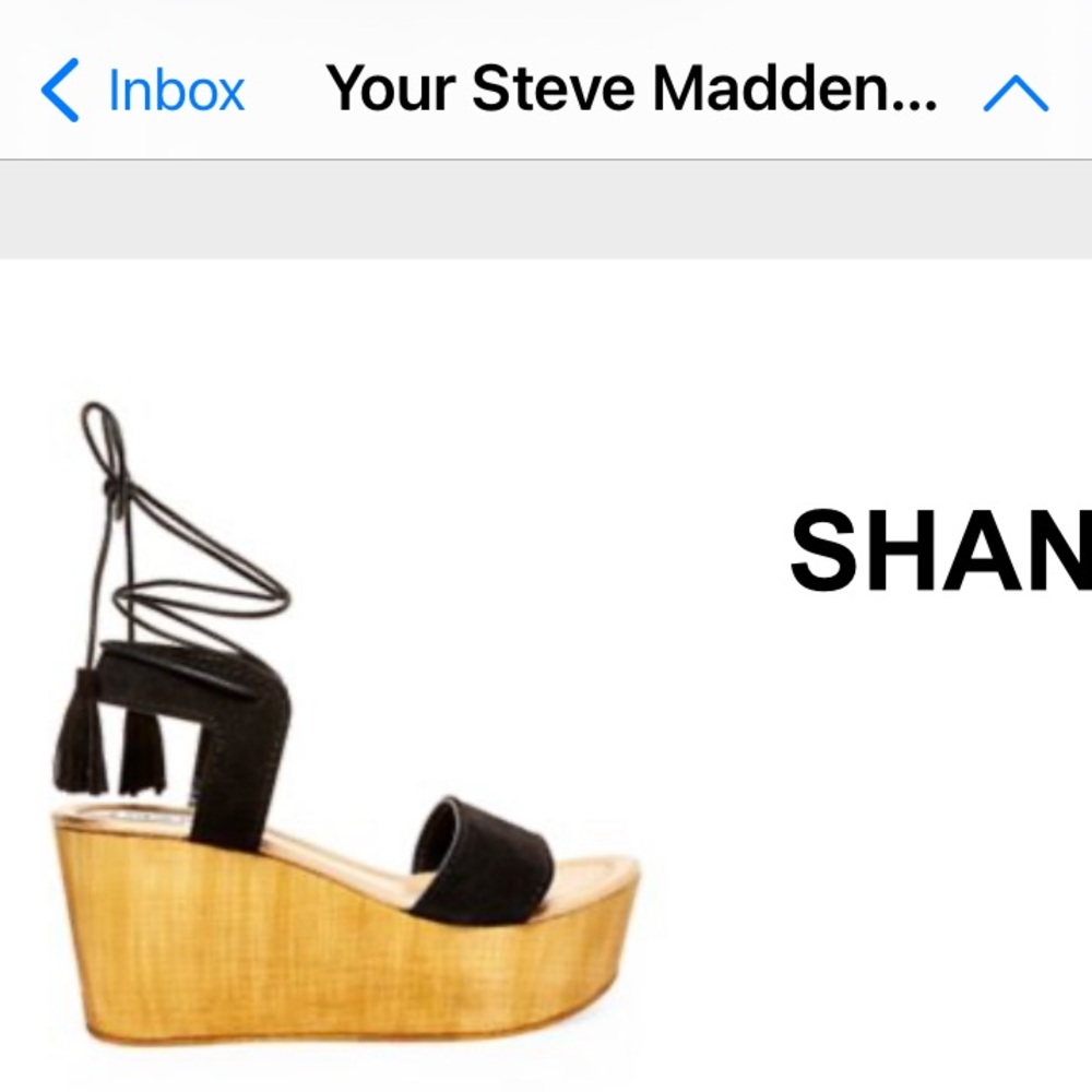 Steve Madden Shannon Black Suede Platform Sandal; size US 9
